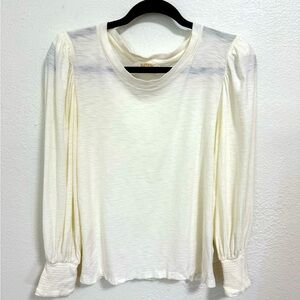 Anthropologie Nation Ltd Loren Sheer Puff Sleeve boho top - pima cotton